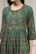 Off-White Cotton Printed Anarkali Suit Set image number 1