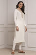 Black Acrylic Solid Straight Winter Kurta image number 4