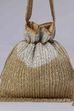 Gold & Silver Toned Fabric Embellished Potli image number 5