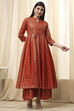 Lavender Cotton Layered Anarkali Dress image number 4