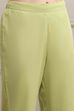 Green Cotton Blend Floral Straight Suit Set image number 2