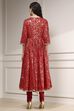 Off-White Cotton Foil Printed Anarkali Suit Set image number 4