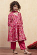 Turquoise Angrakha Printed Flared Suit Set image number 5
