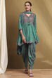 Fuchsia Viscose Floral Printed Peplum Suit Set image number 0