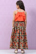 Red Viscose Straight Printed Kurta Set image number 4
