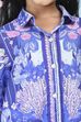 Blue Cotton Floral Printed Shirt image number 1
