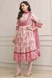 Blue Cotton Printed Anarkali Suit Set image number 3