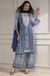 Brown Cotton Printed Straight Suit Set image number 0