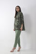 Bottle Green Cotton Solid Fitted Pants image number 0