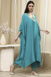 Mauve Solid Kaftan-Style Kurta Set image number 5