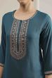 Blue Solid Straight Short Kurta image number 1