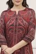 Dull Red LIVA Straight Printed Kurta image number 1