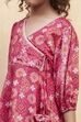 Turquoise Angrakha Printed Flared Suit Set image number 1