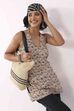 Beige Cotton All-Over Floral Tie-Up Back Kurti image number 6
