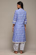 Green Cotton Straight Embroidered Kurta image number 4