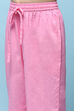 Mint Blue Cotton Yoke Embroidered Kurta With Solid Palazzo image number 2