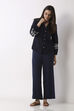 Black Viscose Lycra Relaxed Palazzos image number 0