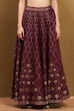 Black Shantoon Block Printed Festive Skirt image number 4