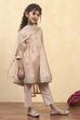 Gold Cotton Dyed Gathered Suit Set image number 5