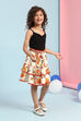 Cream-Colored Floral Tiered Skirt image number 0