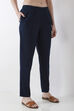 Bottle Green Cotton Solid Fitted Pants image number 3