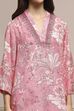 Blue Floral Printed Asymmetric Suit Set image number 1
