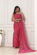 Pink Poly Georgette Printed Saree With Blouse image number 5
