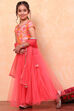 Green Floral Festive Flared Lehenga Set image number 5