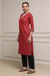 Purple Cotton Straight Printed Kurta image number 2