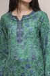 Blue Printed Straight Short Kurta image number 1
