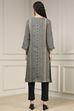 Blue Printed Straight Kurta image number 3