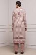 Mustard Blended Printed Straight Kurta Pants Set image number 4