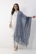 Blue & White All-Over Striped Dupatta image number 3
