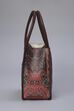 Brown PU Printed Structured Tote Bag image number 4