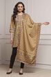 Beige Printed Winter Stole image number 1