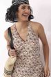 Beige Cotton All-Over Floral Tie-Up Back Kurti image number 1