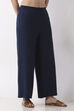 Black Viscose Lycra Relaxed Palazzos image number 3