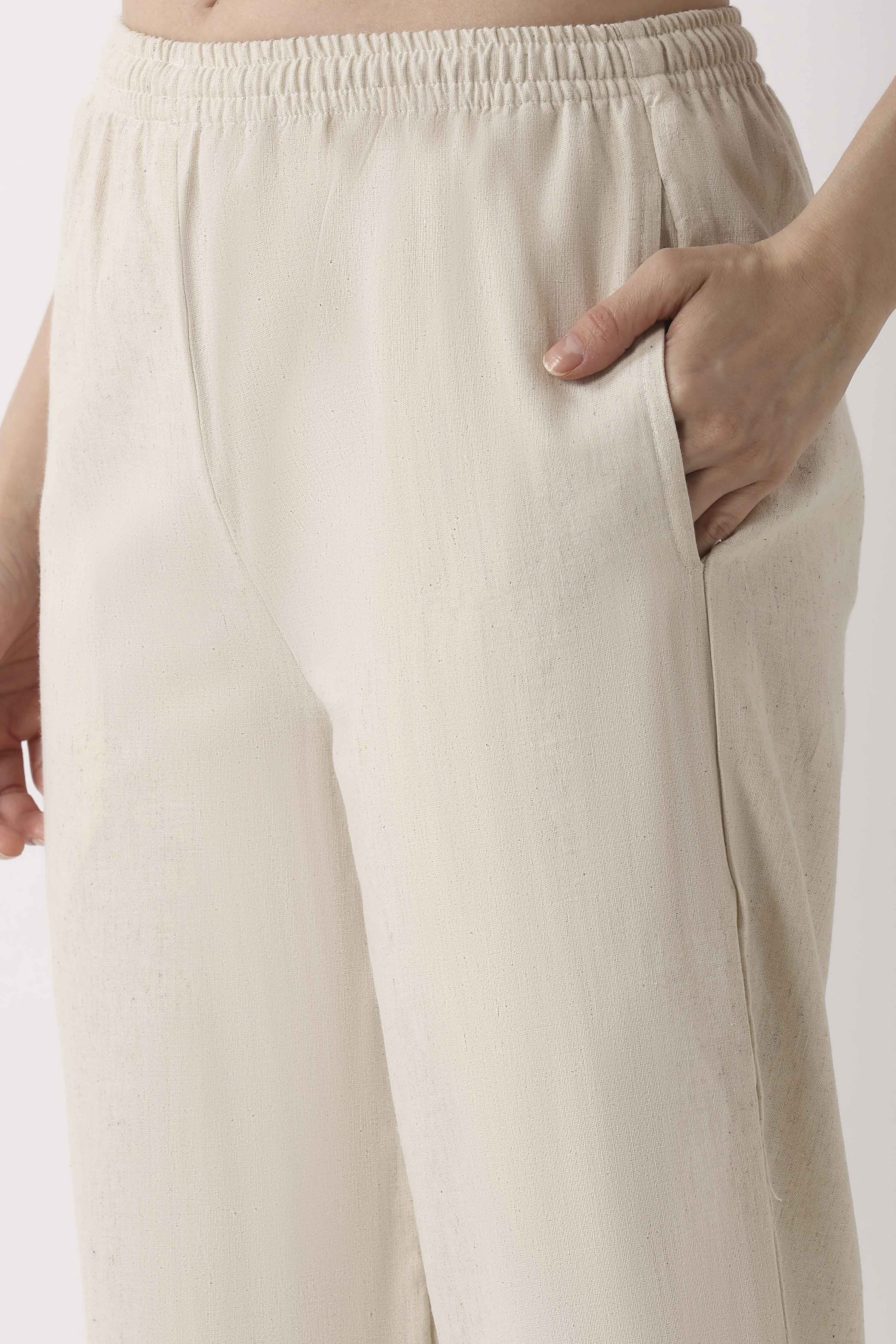 Black Cotton Blend Narrow Pant image number 1