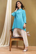 Mustard Yellow Solid Asymmetric Short Kurta image number 0