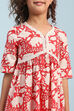 Blush Pink Cotton Printed Gathered Kurta Set image number 7