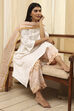 Blue and White Cotton Straight Suit Set image number 0