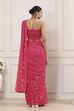 Pink Poly Georgette Printed Saree With Blouse image number 4