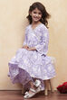 Pink Cotton Angrakha Tiered Kurta Set image number 0