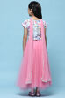 Pink Net Lehenga With Cotton Floral Blouse & Net Dupatta image number 5