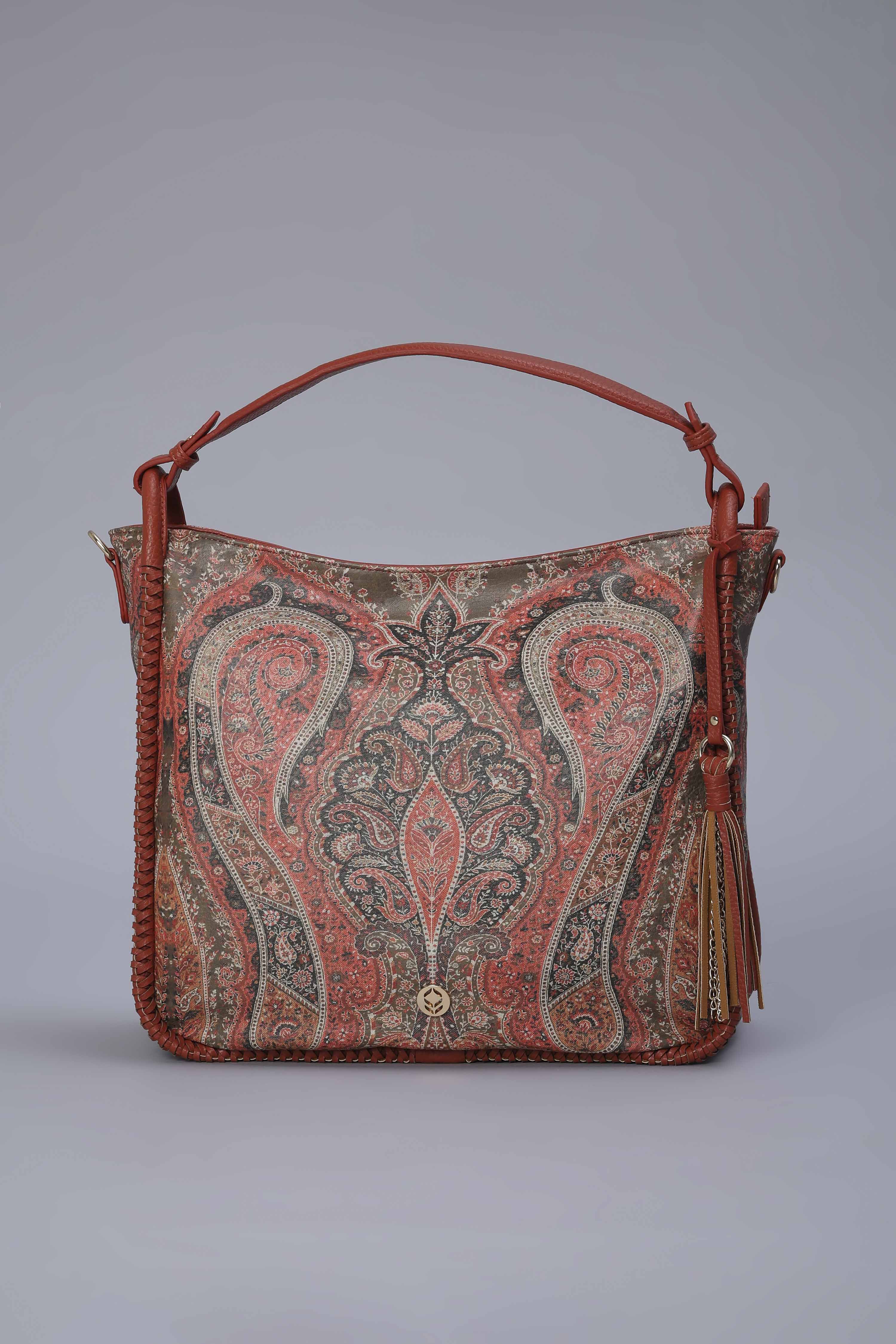 Tan Brown PU Structured Hobo Bag image number 2
