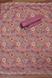 Teal Chanderi Unstitched Suit Set image number 3