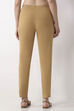 Navy Blue Solid Cotton Lycra Straight Pants image number 5