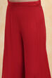 Red Viscose Rayon Printed Straight Sharara Suit Set image number 2