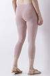 Maroon Cotton Lycra Solid Fitted Cropped Leggings image number 5
