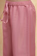 Baby Pink Tissue Solid Straight Suit Set image number 2